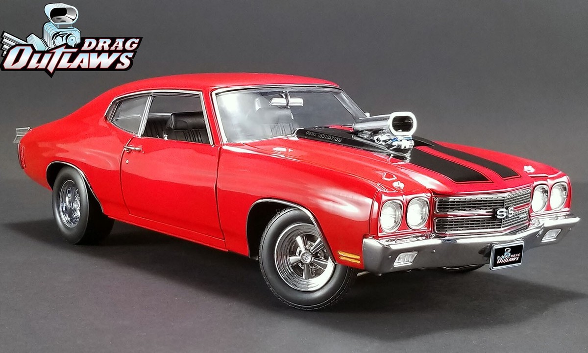 1970 CHEVY CHEVELLE SS DRAG OUTLAWS RACING RED BLACK STRIPES