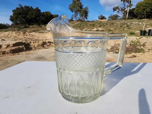 HTF Imperial Glass Cape Cod Tradition Clear - 54 OZ Ice Jug Milk Pitcher w/Lip - Picture 5 of 13