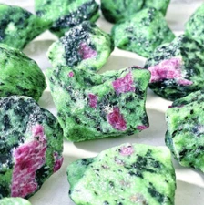 10Pcs Lot Rough Ruby Zoisite Stone Chunks Healing Energy Crystal Mineral Rocks