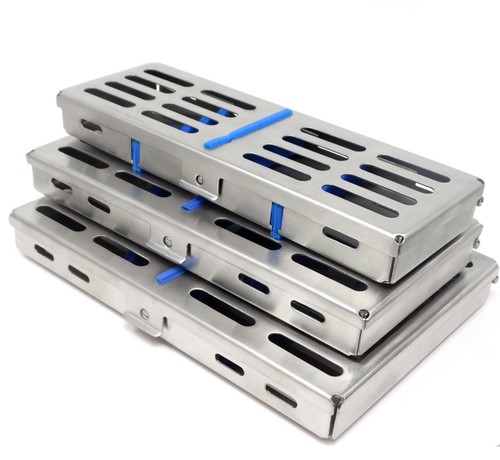 3 Dental Surgical Autoclave Sterilization Cassettes Box For 5+7+10 Instruments - Picture 2 of 7