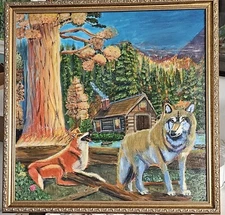 Original Art Painting, Acrylic, 20x20,Framed,Regina DeVal,  Habitat Lost