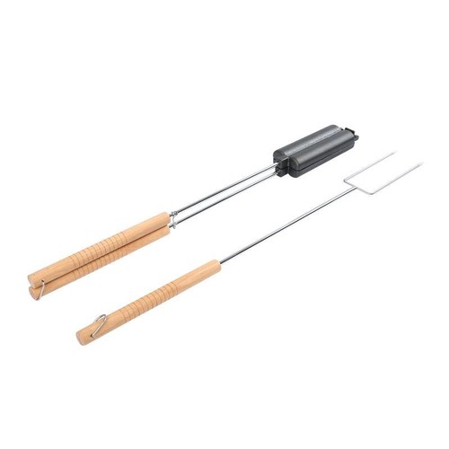 Cast Iron Hot Dog Cooker Camp Grill Fork Long Handle Heavy Duty Outdoor Tool New - Picture 3 of 7