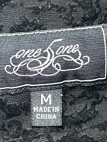 One 5 One Womens M Velvet Pants Black Flocked Paisley Slim Fit - Picture 3 of 8