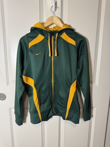 Nike Therma-Fit Green And Yellow Zip Up Hoodie Jacket Size Large 12/14 - Picture 2 of 9