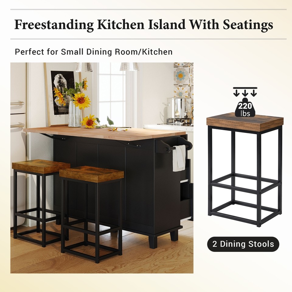 Farmhouse Kitchen Island with Folding Boards and Seating, eBay