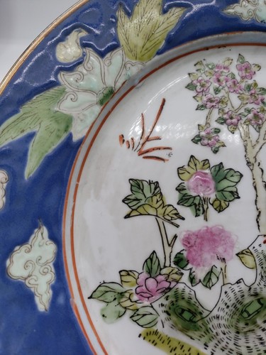 Plato de porcelana antiguo del período Tongzhi del Gran Imperio Qing 101⁄2"" siglo XIX - Imagen 3 de 9