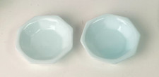 Akro Agate Tea Set White Octagonal Bowls 3-7/16"