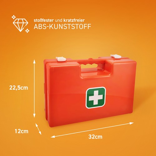 MC24 Erste Hilfe Koffer mit DIN Füllung Wandhalterung Verbandskasten vers Größen - Bild 10 von 29