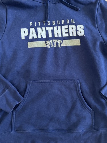 Pitt Hoodie Womens M Blue Logo Pittsburgh Panthers Sweatshirt - Picture 2 of 6