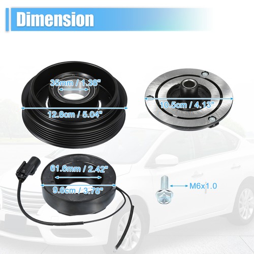 AC Compressor Clutch Set Replace for Kia Forte 2010-2013 Item of 1 - Bild 3 von 7