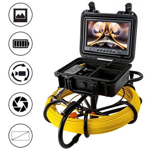 Telecamera impermeabile 9 pollici LCD 60 M/200 PIEDI ispezione tubi scarico fogna IP68 - Foto 20 di 20