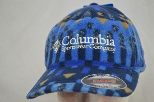 NEW Columbia Retro Fleece Ball Cap Flexfit Unisex Size L/XL Curved Bill Blue - Picture 1 of 8