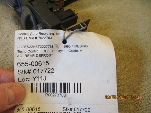 1994-1996 PONTIAC FIREBIRD GM FACTORY OEM CLIMATE CONTROL TESTED FREE SHIPPING - Picture 9 of 12