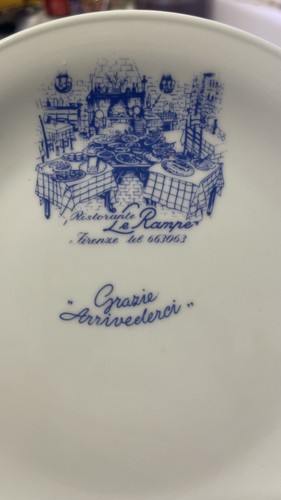 Richard Ginori G-8 White / Blue Designed Plate Made In Italy Single Plate Only - Picture 4 of 5