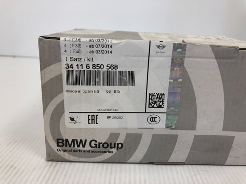 Genuine BMW 3 Series F34 4 Series F33 F36 Front Brake Pads - 34116850568 - Picture 3 of 3