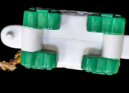 Vintage Peanuts Linus PVC Ornament Eisenbahn Flachwagen mit Schneemann - Bild 2 von 2