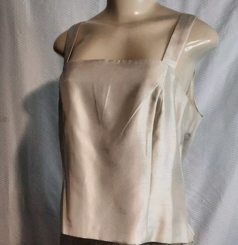 Women's Petite Perceptions Sz 14P 3pc Champagne Suit Blazer Skirt Top Formal - Picture 6 of 8