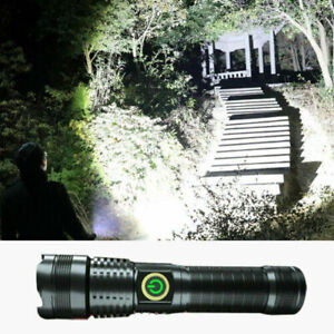 120000 Lumens Powerful Led Flashlight USB Rechargeable Zoom Torch XHP70 P90 P50 