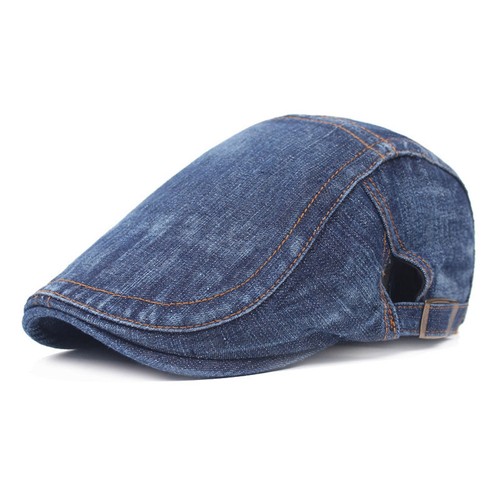 Men Denim Peaked Ivy Flat Golf Cap Golf Driving Outdoor Cabbie Newsboy Beret Hat - Photo 12/15