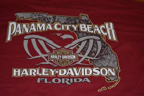COOL GOOD PAIR OF USED HARLEY DAVIDSON PANAMA CITY BEACH T-SHIRTS L-XL - Picture 9 of 10