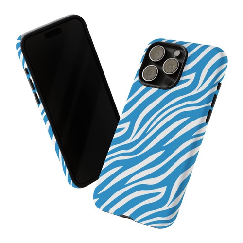 Light Blue Zebra Print Phone Case, for iPhone, Samsung Galaxy, Google Pixel - 第 56/243 張圖片