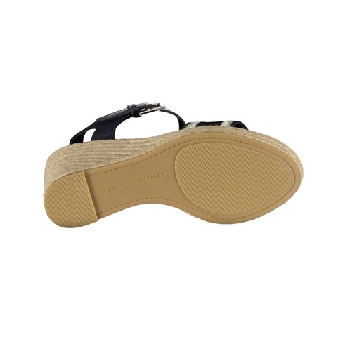 TOMMY HILFIGER Sandali Zeppa Pelle Blu Navy Tg 37 - Foto 5 di 5