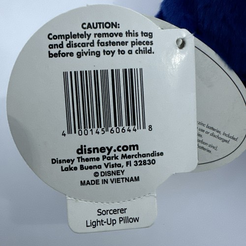 Vintage Sorcerer Mickey Mouse Disney 3D Pillow w/ Twinkling Stars New With Tags - Picture 8 of 8