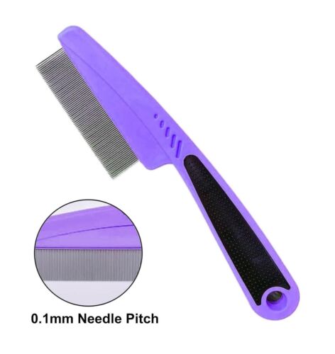Flea Comb with Rubber Handle, Flea and Tick Comb for Dogs & Cats, Fine Tooth Dog - Picture 3 of 6