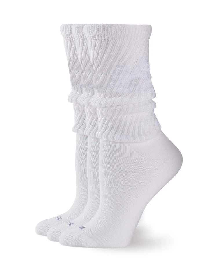HUE 299827 Womens Slouch 2 Pair Socks, White/Light Charcoal Heather, One Size US - Image 2 of 2