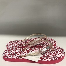 Dkny Zoey Logo Flip Flop Sandal Pink Girl 4-5 / Women 6 Medium
