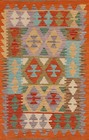 Geometric Reversible Kelim Kilim Rugs Flatweave Tribal Wool Carpet 3x5 ft