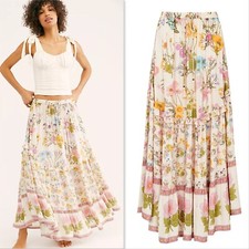 SPELL & THE GYPSY Womens Size M or 10 Cream Wild Bloom Maxi Skirt NEW + TAGS