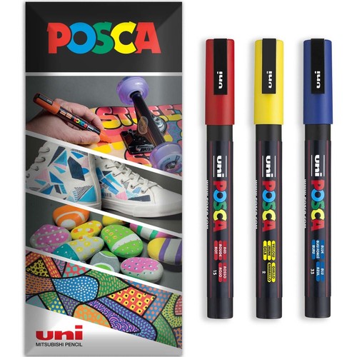 POSCA Paint Marker Pen - Water Based Permanent Multi Surface - Packs of 3 Pens - Picture 37 of 62