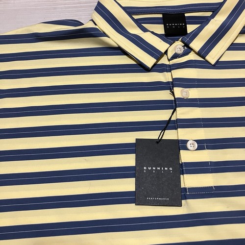 Neu mit Etikett Herren Dunning Golf Performance Polo Golf Shirt Streifen 2XL QUALITÄT