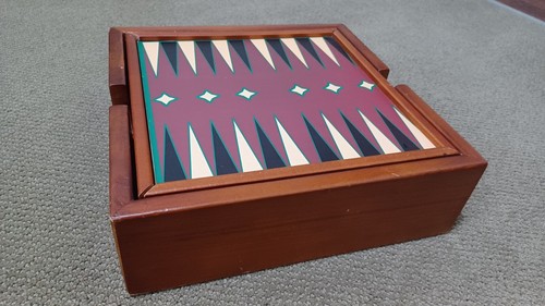 Vintage Multi Board Game Chess Checkers Dominoes Backgammon Wood - Picture 8 of 9