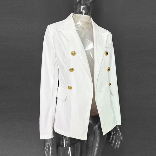 Damen zweireihiger Anzug Blazer Mantel Langarm Revers formelle Jacke Outwear - Bild 4 von 27