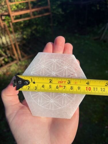 Selenite Crystal Engraved Charging disks 8-10cm, More Items Available - Picture 24 of 32