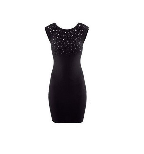 H&M GLITTER RHINESTONE SPARKLE LBD PARTY BODYCON DRESS NWT SZ S - Picture 2 of 11