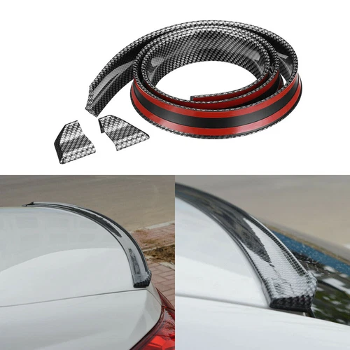 Universal 59" 3D Carbon Fiber Car Rear Wing Lip Spoiler Tail Trunk Roof Trim