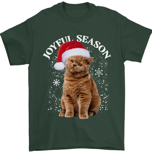 Joyful Temporada Navidad Gato Divertido Navidad Camiseta Hombre 100% Algodón - Bild 74 von 94