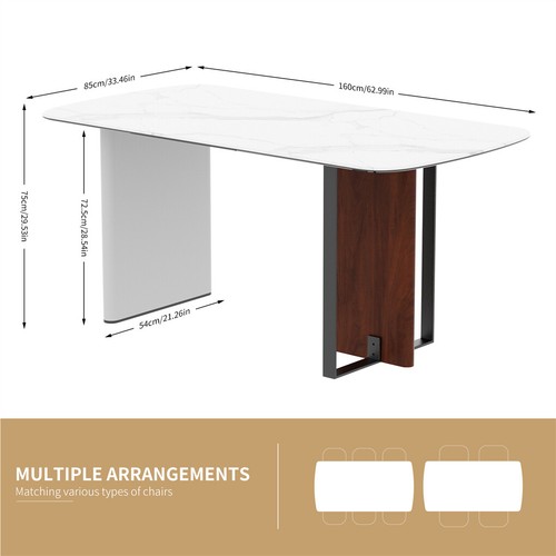 6 Seats High-end Slate Dining Table XXL Kitchen Table Scratch-proof Marble Top - Picture 14 of 18
