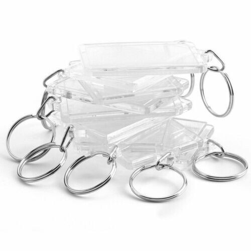 10Pcs Blank Clear Acrylic Photo Keyring Keychain DIY Picture Frame Key Ring UK - Picture 7 of 21