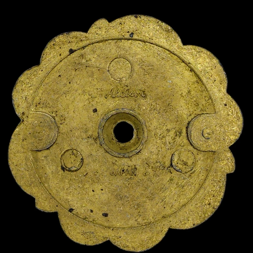 VTG French Country Drawer/Cabinet Pull Backplate White/Gold Floral Allison Japan - Image 2 of 4