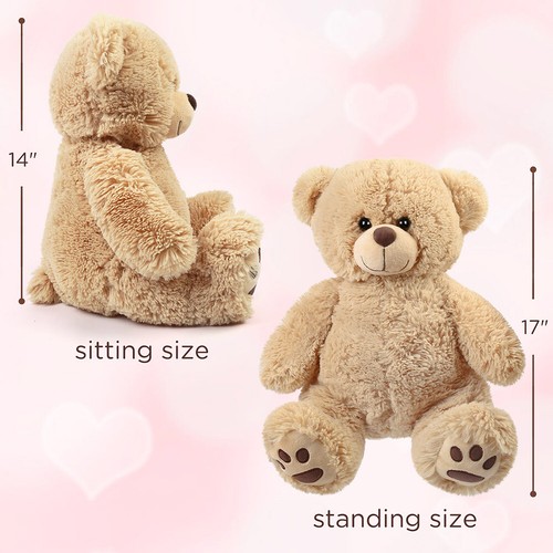 Brown Plush Teddy Bear Stuffed Animal Soft Plushies Girl Kids Christmas Gift Toy - Picture 3 of 8