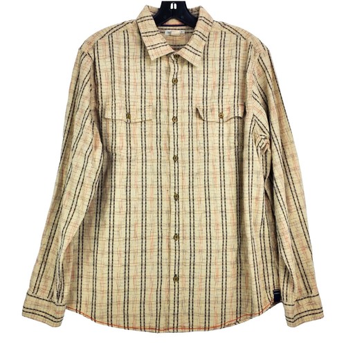 送料関税込 【D5OVE】 Distressed checkered shirt Freaks Store Shirt Glen Check Long Sleeve M Beige YK Used