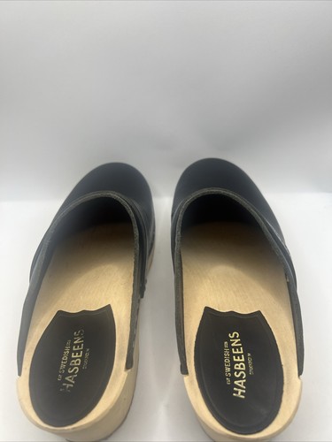 Swedish Hasbeens Husband Clogs in Black Women's Size 36 Boho Indie Comfy - Picture 17 of 19