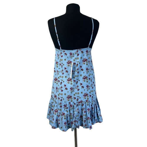 Urban Outfitters Camille Mini Dress S Blue Sleeveless Floral NWT - Picture 5 of 10