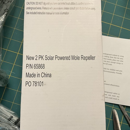 2-Pack Solar Powered Ultrasonic Mole Repeller, Gopher, Snake, Vole Deterrent New - Picture 6 of 7