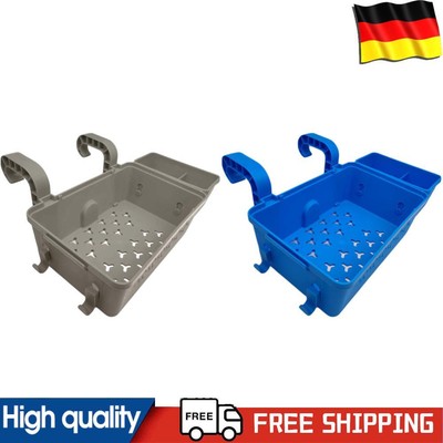 Poolside Hanging Storage Baskets with Cup Holders for Above Ground Pool (Grey)