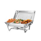 Chafer Chafing Dish Stainless Steel Bain Marie 8qt Food Warmer 1/3 Pan silver